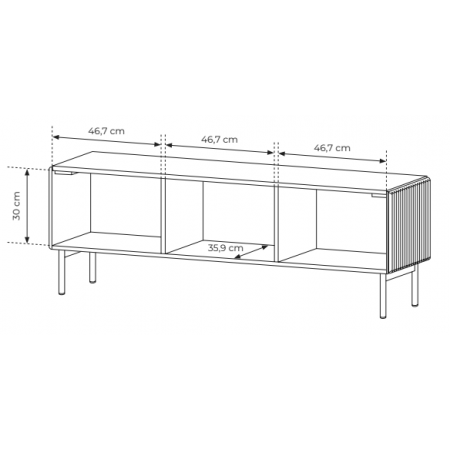 Duza szafka pod telewizor kaszmir 147 cm 3-drzwiowa MIGEL